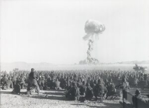 troops watch a nuclear weapon test in Nevada in 1951